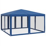 Šator za zabave s 8 mrežasta bočna zida plavi 4 x 4 m HDPE | shoptok.hr