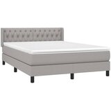  Krevet s oprugama i madracem svjetlosivi 140x190 cm od tkanine | shoptok.hr