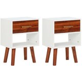 The Living Store Nočna omarica 2 kosa iz trdnega akacijevega lesa 40x30x57 cm - Nočna Omarica, (21420989) Cene