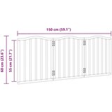 vidaXL Vrata za pse s 3 panela sklopiva crna 150 cm od drva topole | shoptok.hr