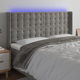  LED uzglavlje svjetlosivo 163 x 16 x 118/128 cm baršunasto | shoptok.hr