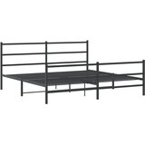 Metalni okvir kreveta s uzglavljem i podnožjem crni 193x203 cm | shoptok.hr
