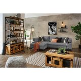Hom`in KOTNA SEDEŽNA GARNITURA, šenilja temno siva | Shoptok.si