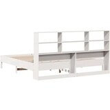 vidaXL Krevet s regalom z knjige bez madraca bijeli 200x200cm borovina | shoptok.hr