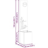 vidaXL Vrtni Sadič s Dekorativnom Pločom Srebrna 32 x 140 cm | shoptok.hr