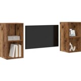 vidaXL TV Kabinet za Zid 2 pcs Staro drvo 37 x 37 x 72 cm | shoptok.hr