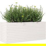  Vrtno cvetlično korito belo 110x40x45,5 cm trdna borovina | Shoptok.si