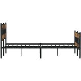 Metalni Kovinski posteljni okvir brez vzmetnice dimljen hrast 183x213cm | Shoptok.si