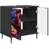  Kupaonski ormar KIEL Crni hrast 60 x 40 x 61 cm - Tamni cvjetni uzorak | shoptok.hr