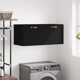 vidaXL Stenska omarica črno 80x36,5x35 cm inženirski les | Shoptok.si