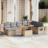 vidaXL 9-dijelni set vrtnih sofa s jastucima bež od poliratana | shoptok.hr