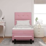  Postelja z vzmetnico z vzmetnico Roza 90 x 190 cm Žamet, (5000128369) | Shoptok.si