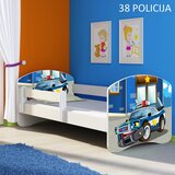  Dječji krevet ACMA s motivom, bočna bijela 160x80 cm 38 Policija | shoptok.hr