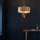  Endon 95212 - Luster na lancu 3xE27/10W/230V, prečnik 60 cm, siva/mesing | Eponuda.com