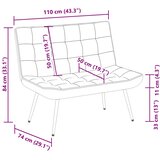  Klupa plava 110x74x84 cm baršunasta | shoptok.hr