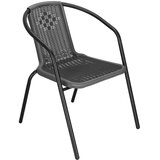 springos pletena- metalna vrtna stolica, siva | shoptok.hr