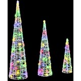 vidaXL Božično drevo 3 pcs večbarvno 40 cm 60 cm 80 cm Akril | Shoptok.si