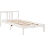 vidaXL Knjižna postelja brez ležišča bela 90x200 cm trdna borovina | Shoptok.si