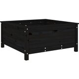 Maison Chic Vrtno cvetlično korito - Cvetlični Lonec črno 82,5x82,5x39 cm trdna borovina, (21789404) Cene