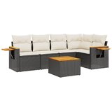  6-dijelni set vrtnih sofa s jastucima crni od poliratana | shoptok.hr