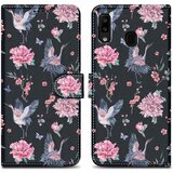 Cadorabo Ohišje, združljiv s Samsungom - Design Crane & Flowers št. 9 - Zaščitni pokrov z magnetnim zapiranjem, funkcijo stojala in režo za kartico, (20694708) | Shoptok.si