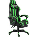 vidaXL Racing stol z oporo za noge črno in zeleno umetno usnje, (20669420) Cene