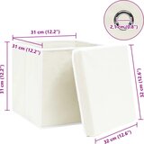  Kutije za pohranu s poklopcima 4 kom bijele 32x32x32 cm tkanina | shoptok.hr