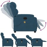  Masažni naslonjač plavi baršunasti | shoptok.hr