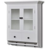 The Living Store Lesena stenska kuhinjska omarica s steklenimi vrati bela - Omarica, (21419822) | Shoptok.si