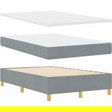 Box Spring Krevet s Madracem i Klupom Svjetlosiva 120x200 cm Tkanina | shoptok.hr