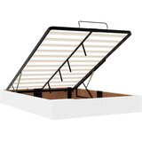 vidaXL Otomanski posteljni okvir z vzmetnico bel 140x200 cm um. usnje | Shoptok.si