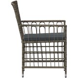  Vrtne stolice 2 kom. Siva PE ratan, čelik i poliester | shoptok.hr