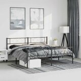  Metalni okvir kreveta uzglavlje i podnožje crni 193x203 cm | shoptok.hr
