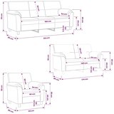  Set sofe 3 pcs Tamnozelena Baršun - Tamnozelena 1-sjedalo + 2-sjedalo (140 cm) + 3-sjedalo | shoptok.hr