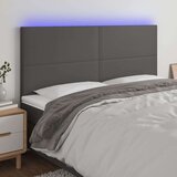 vidaXL LED posteljno vzglavje sivo 180x5x118/128 cm umetno usnje | Shoptok.si