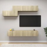 TV 7-dijelni set ormarića boja hrasta sonome od iverice | shoptok.hr