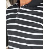 DStreet Koszulka męska polo w paski szara | Shoptok.si