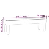  Klupa svjetlosivi 100x30x30 cm baršunasti | shoptok.hr