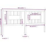  Uzglavlje boja meda 206 x 4 x 100 cm od masivne borovine | shoptok.hr