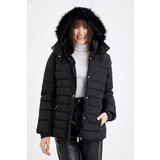 Defacto Water Repellent Hooded Faux Fur Coat | ePonuda.com