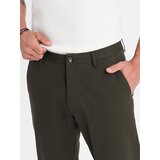Ombre Men's REGULAR FIT chino pants with fine texture - dark green | shoptok.hr