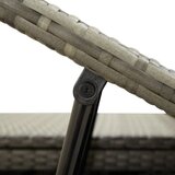 Poli Ležalnik z blazino za 2 osebi siv poli ratan | Shoptok.si