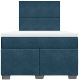 Krevet s oprugama i madracem plavi 120 x 190 cm baršun | Eponuda.com