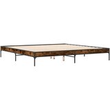  Okvir za krevet boja hrasta 200x200cm konstruirano drvo i metal | shoptok.hr