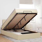 vidaXL Otomanski posteljni okvir z vzmetnico krem 120x190 cm blago, (21607080) | Shoptok.si