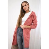 Kesi Plain sweater with a hood and pockets fuchsia | Shoptok.si