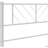  Metalni okvir krevet bez madraca s uzglavljem bijeli 75x190 cm | shoptok.hr