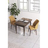 Hanah home trpezarijski set Arp, sto i 2 stolice, ploča u dekoru drveta Baroque, kapućino tkanina Babyface | Eponuda.com