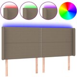 Maison Chic led posteljno vzglavje - vzglavna omarica - nočna omarica taupe 203x16x118/128 cm blago, (21706547) | Shoptok.si