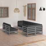 The Living Store Vrtna sedežna garnitura 7-delna z blazinami trdna borovina - Vrtna Sedežna Garnitura, (21480846) | Shoptok.si